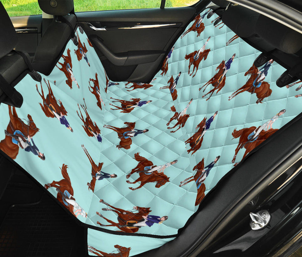 Horses Running Horses Rider Pattern Dog Car Seat Covers