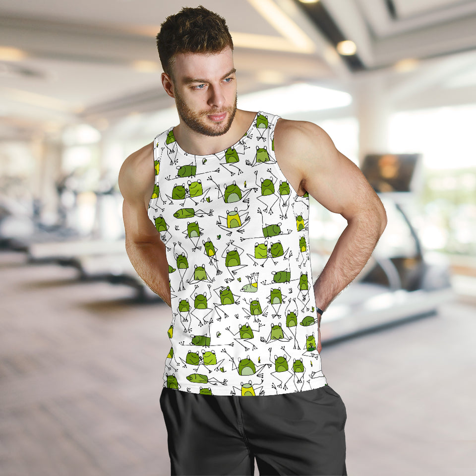 Sketch funny frog pattern Men Tank Top