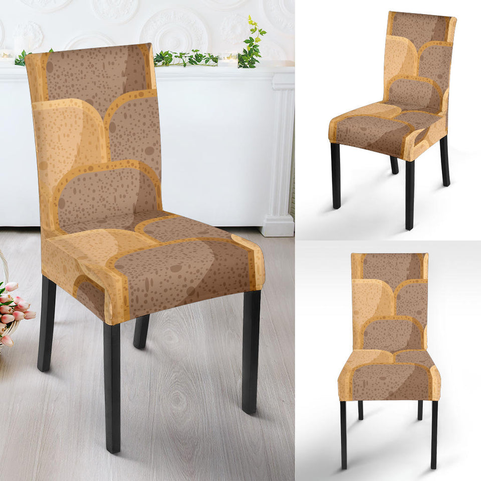 Bread Toast Pattern Print Design 04 Dining Chair Slipcover