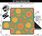 orange fruit pattern green background Sofa Cover Protector