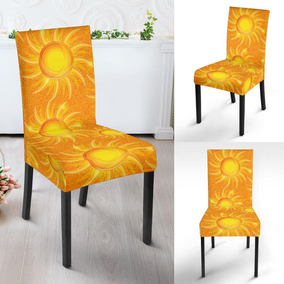 Sun Orange Background Dining Chair Slipcover