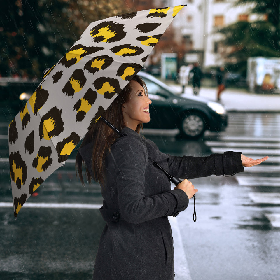 Gray Leopard Print Pattern Umbrella