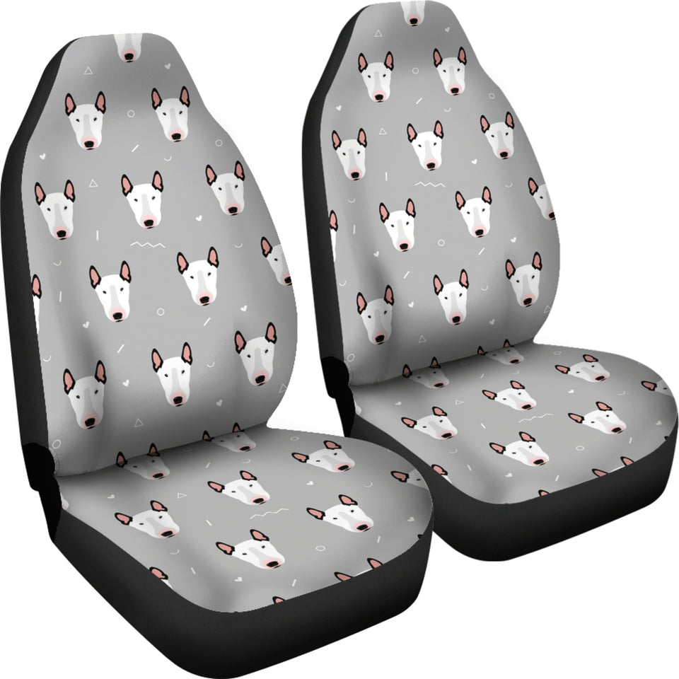 Bull Terrier Pattern Print Design 05 Universal Fit Car Seat Covers