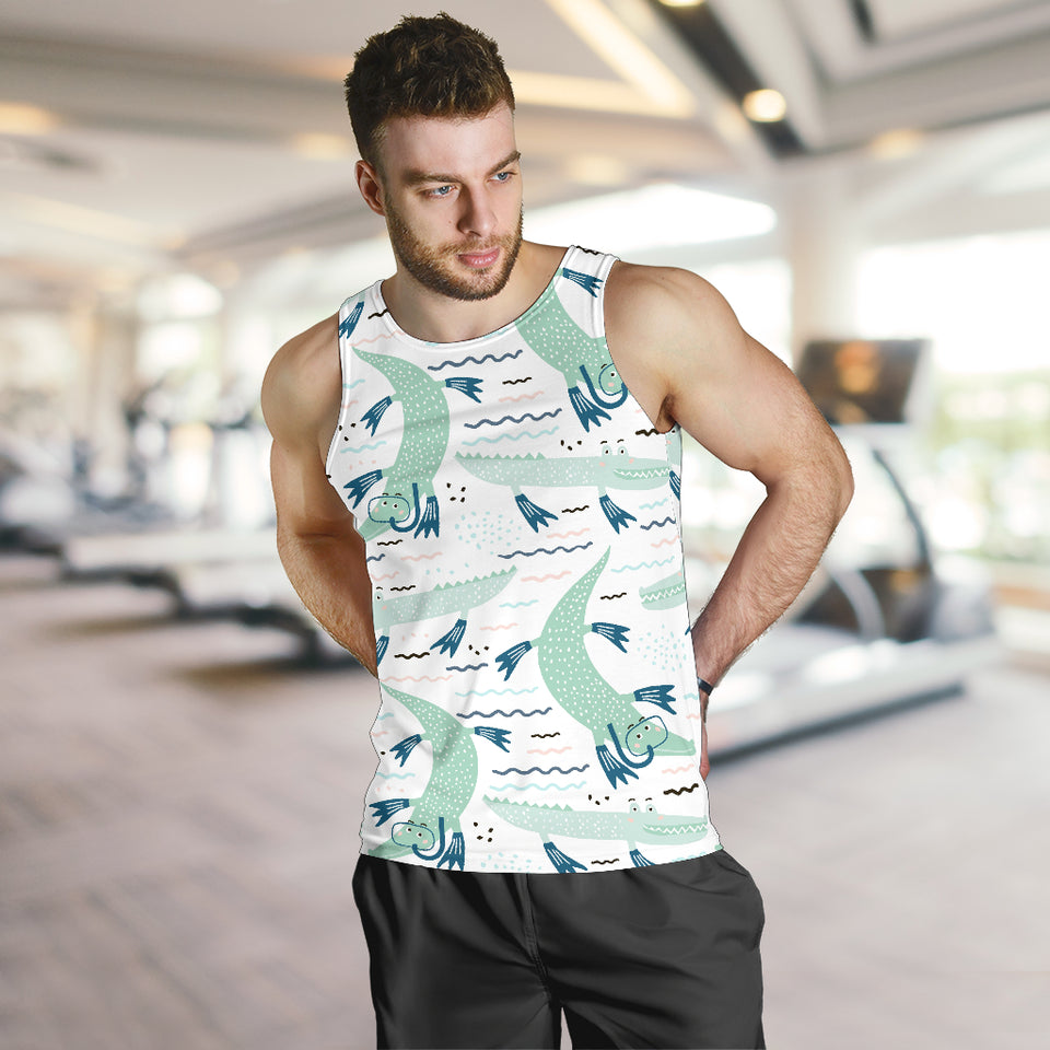 Crocodile diver pattern Men Tank Top