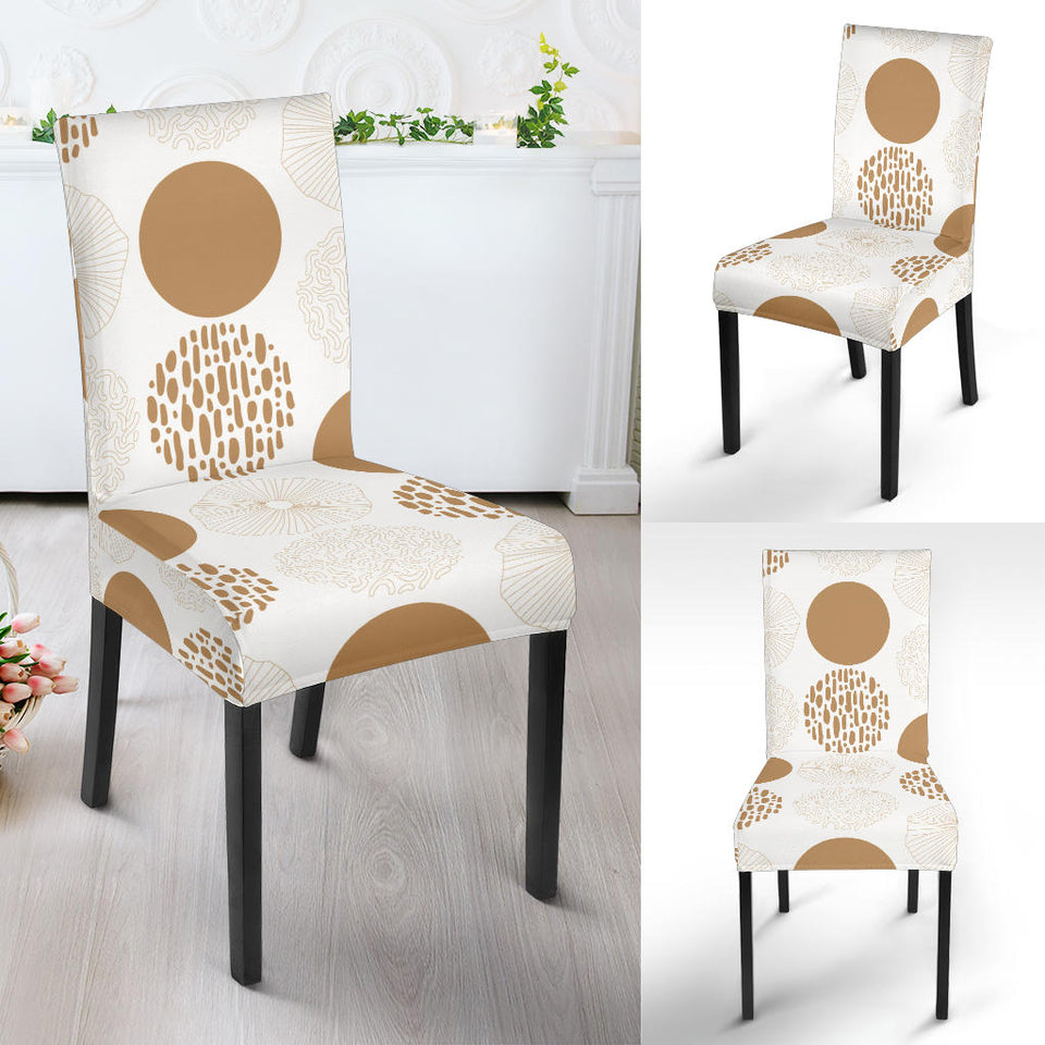 Gold Texture Mushroom Pattern Dining Chair Slipcover
