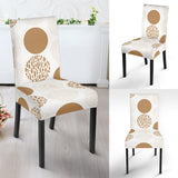 Gold Texture Mushroom Pattern Dining Chair Slipcover
