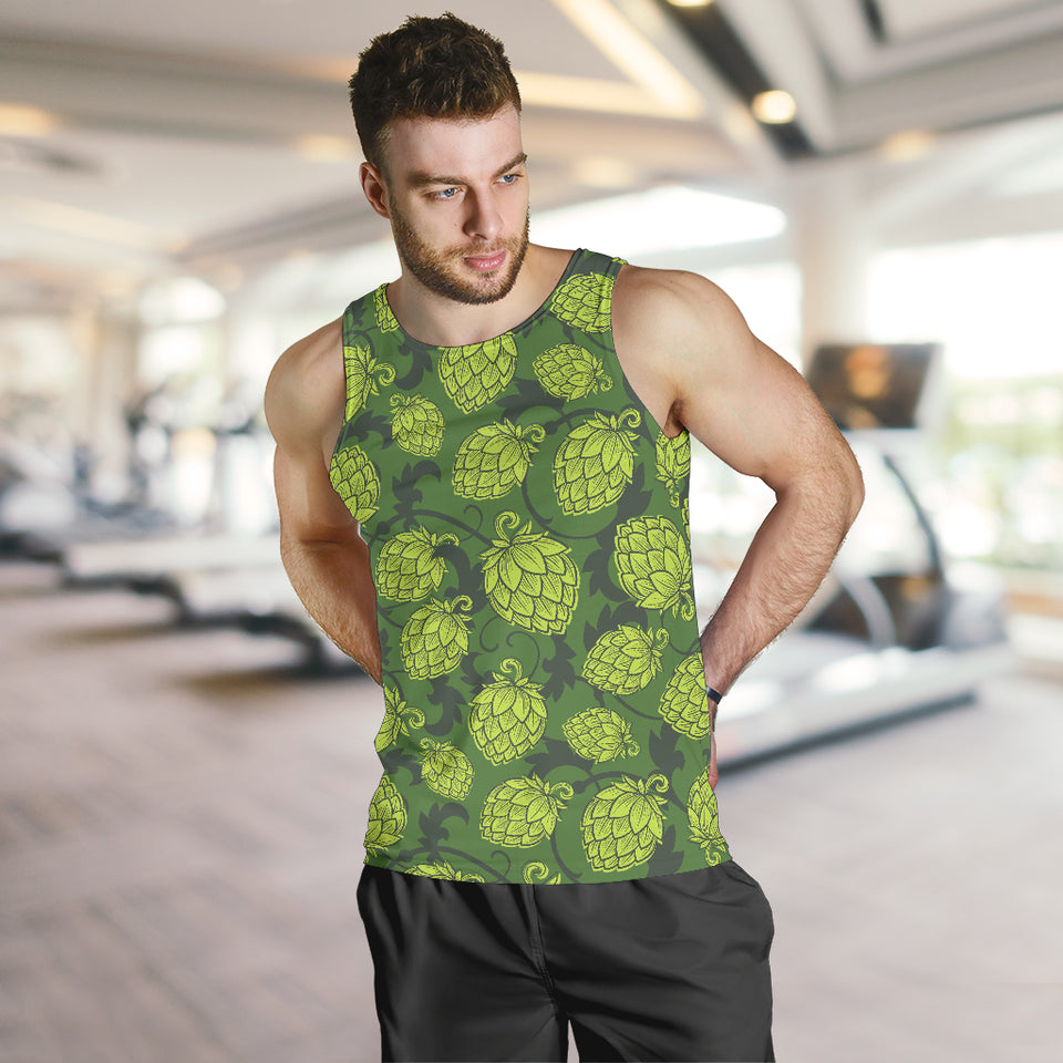 Hop pattern Hop cone background Men Tank Top