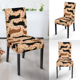 Dachshund Floral Background Dining Chair Slipcover