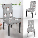 Bull Terrier Pattern Print Design 05 Dining Chair Slipcover