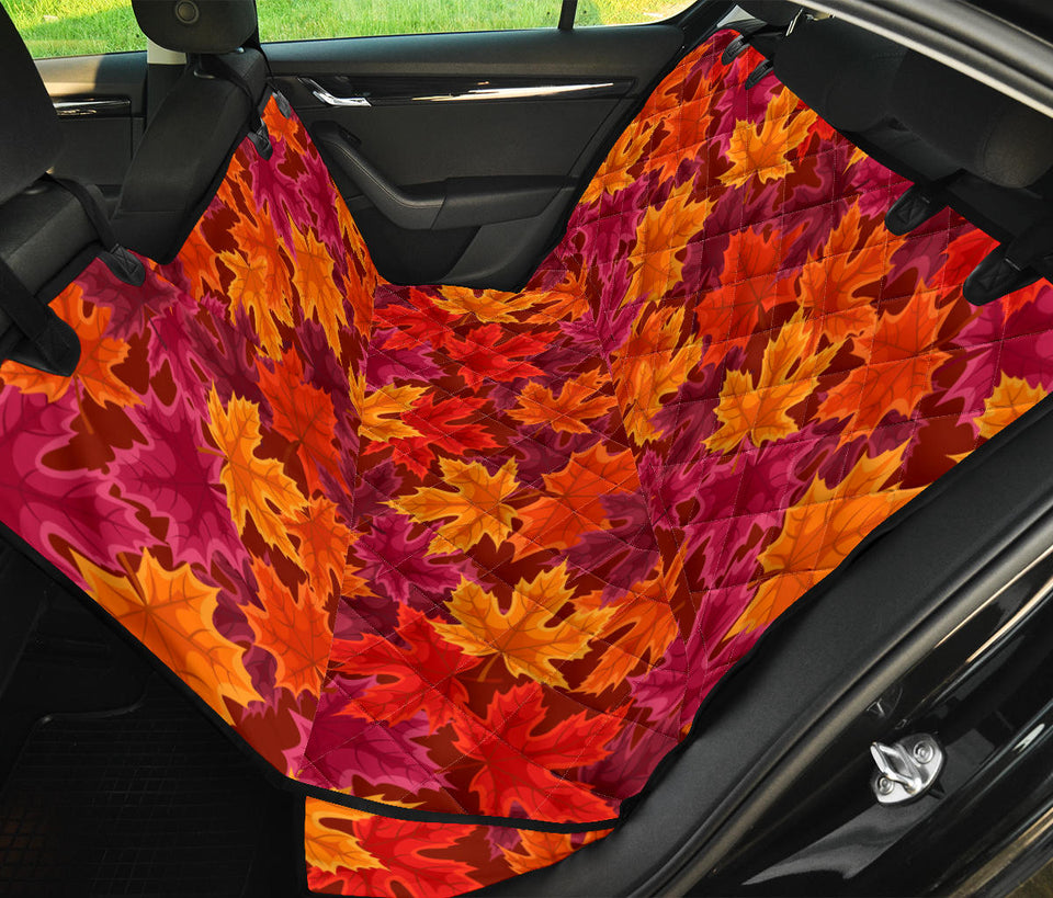 Autumn Maple Leaf Pattern Dog Car Seat Covers