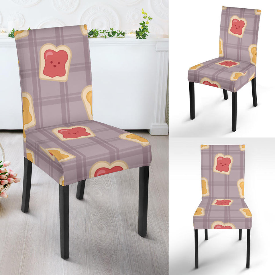 Bread Toast Pattern Print Design 05 Dining Chair Slipcover