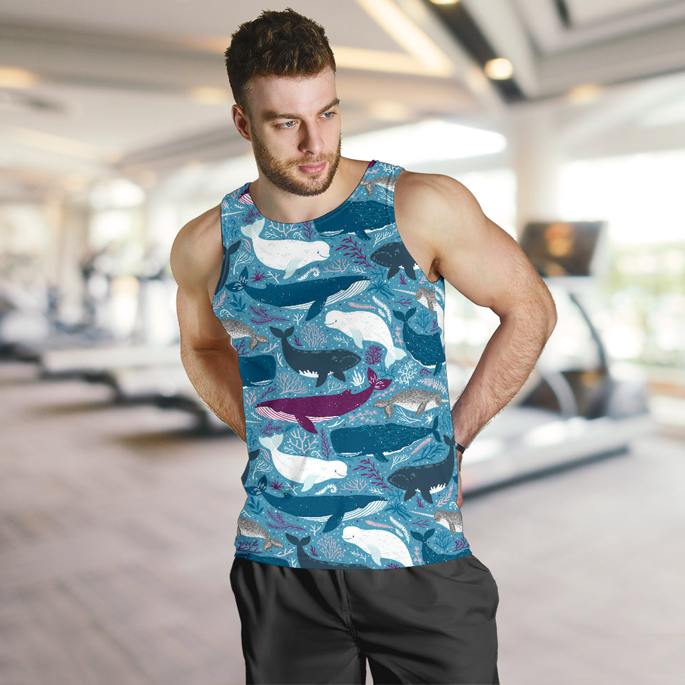 Whale design pattern Men Tank Top