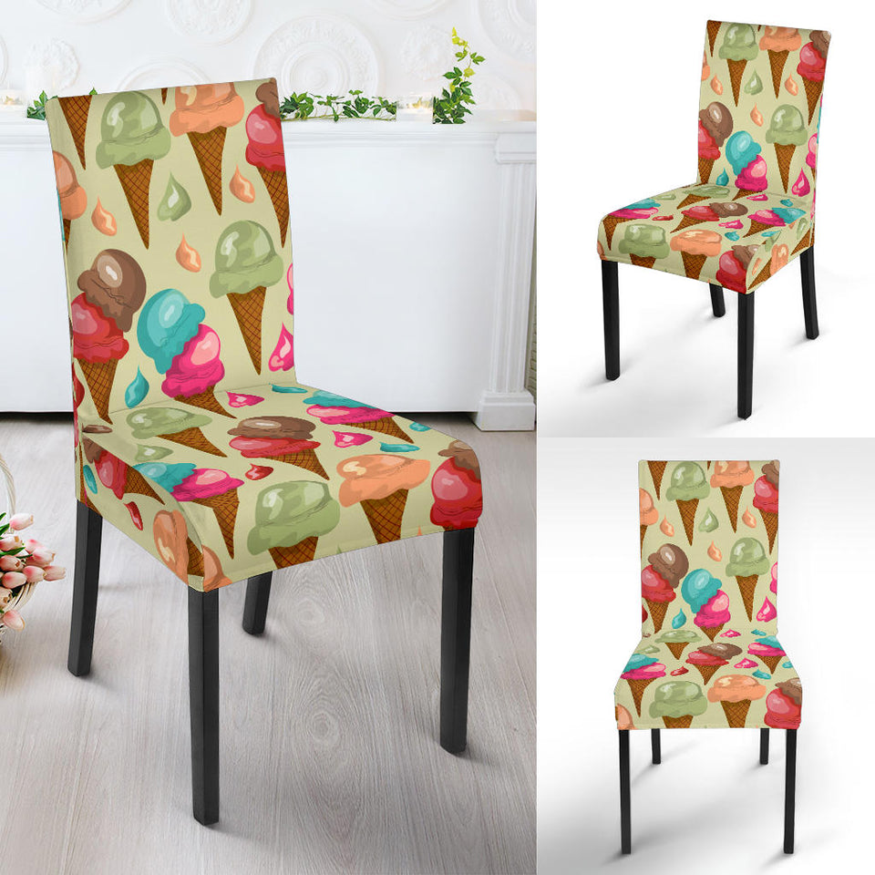 Colorful Ice Cream Pattern Dining Chair Slipcover