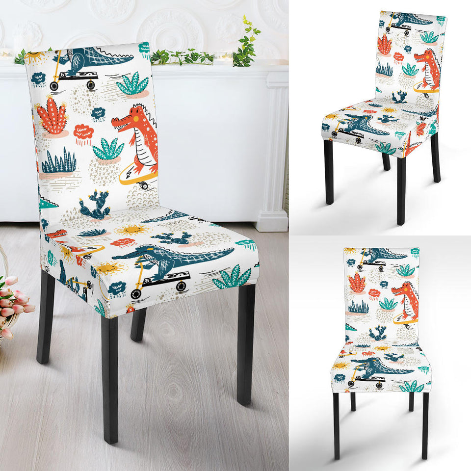 Cute Crocodile Pattern Dining Chair Slipcover