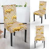 Rhino Yellow Theme Pattern Dining Chair Slipcover