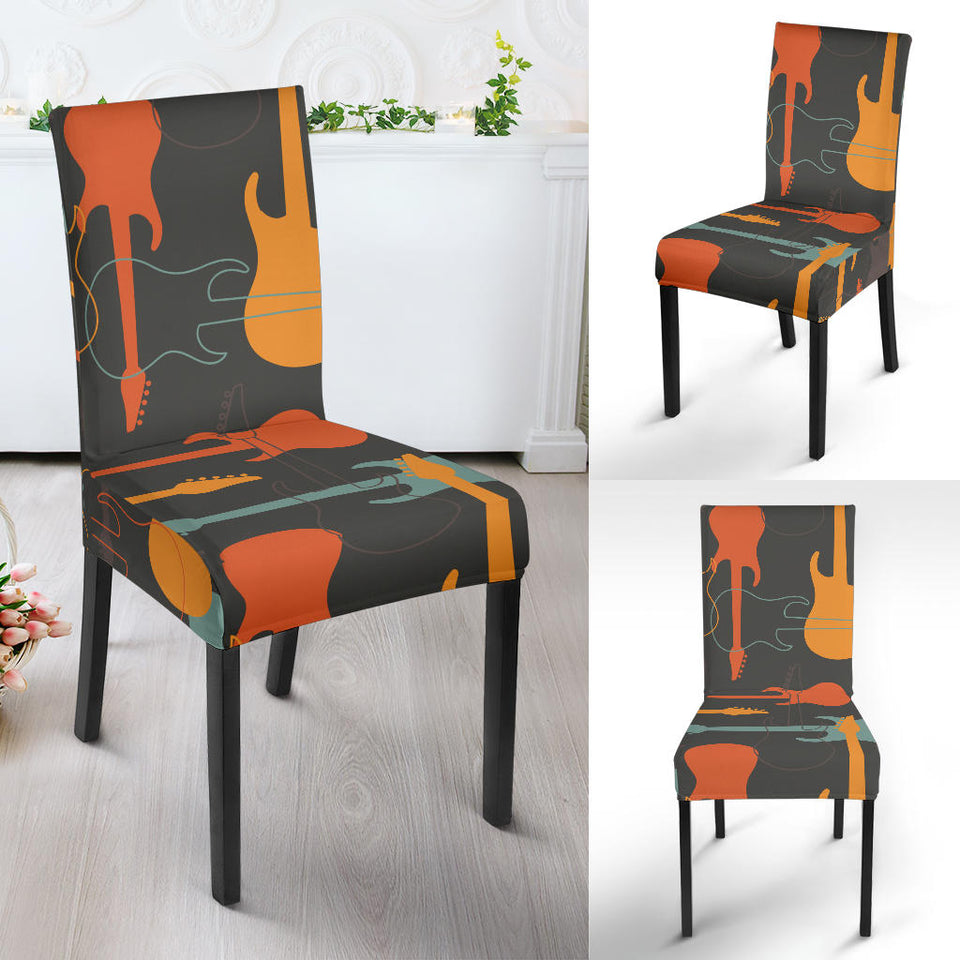 Electric Guitars Pattern Dining Chair Slipcover
