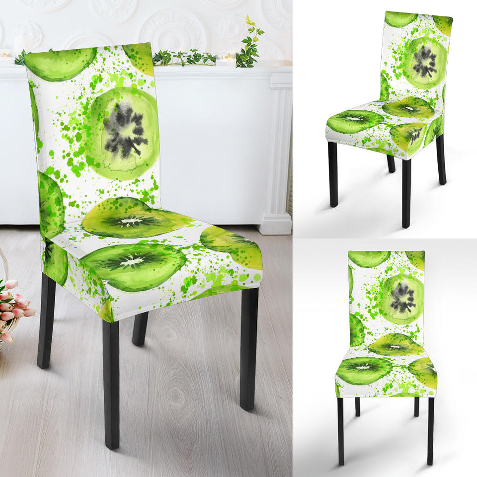 Watercolor Kiwi Pattern Dining Chair Slipcover