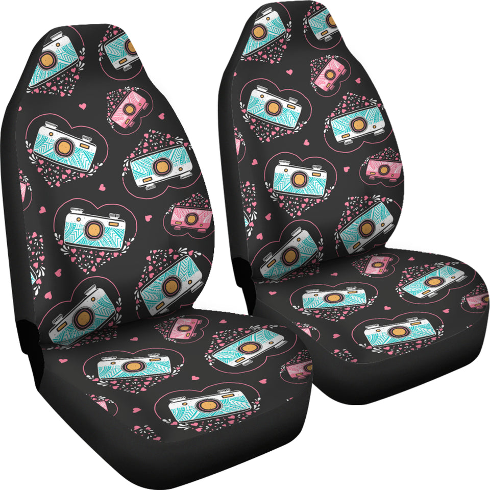 Camera Pattern Print Design 04 Universal Fit Car Seat Covers