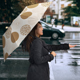 Gold Texture Mushroom Pattern Umbrella