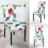 Dragonflies Ginkgo Leaves Pattern Dining Chair Slipcover