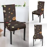 Coffee Bean Leave Pattern Dining Chair Slipcover