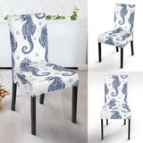 Seahorse Pattern Background Dining Chair Slipcover