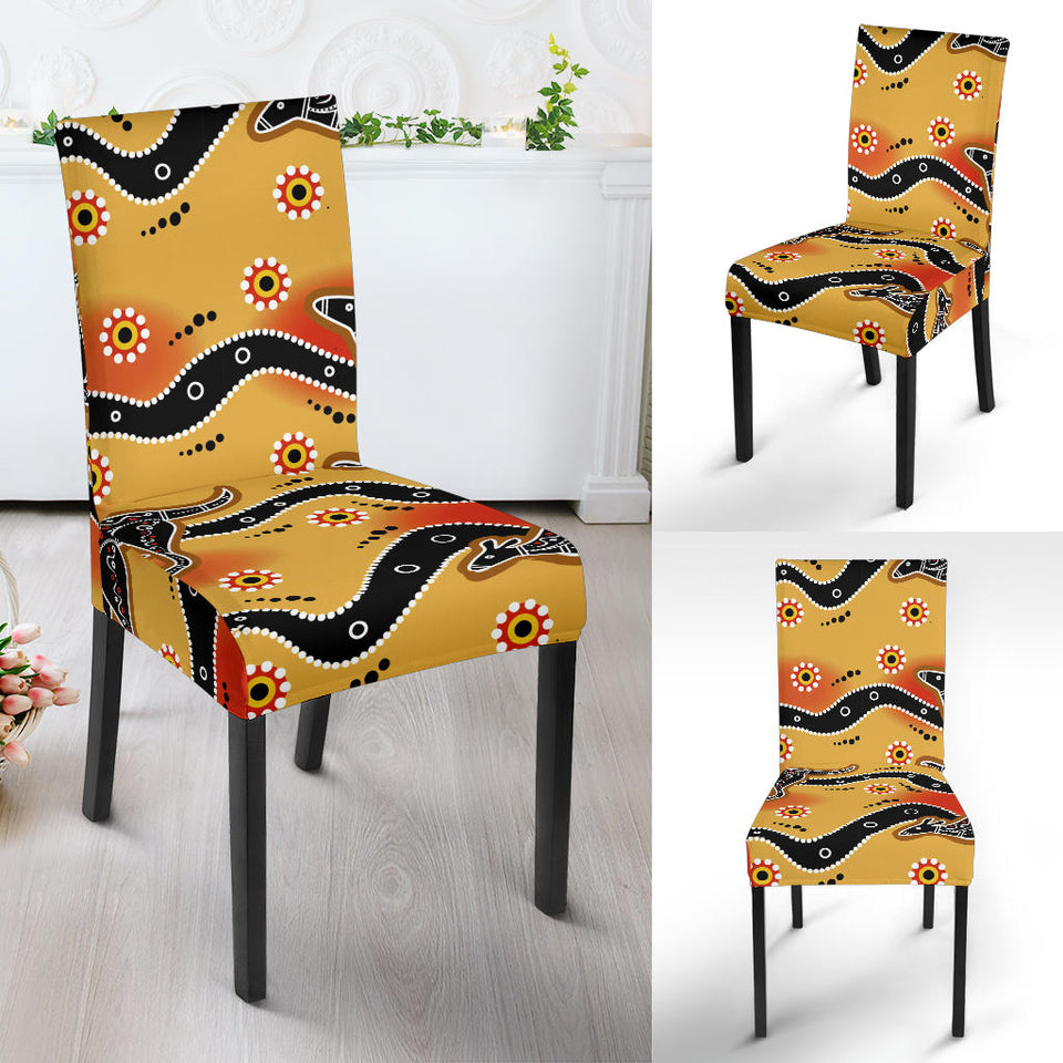 Kangaroo Australian Aboriginal Art Pattern Dining Chair Slipcover