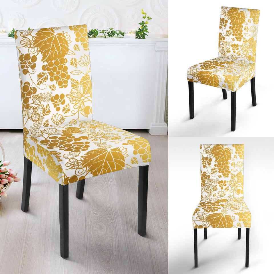 Gold Grape Pattern Dining Chair Slipcover
