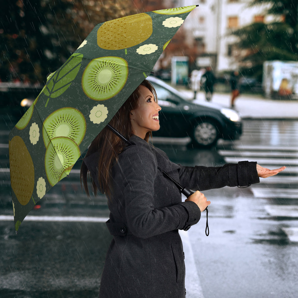 Whole Sliced Kiwi Leave And Flower Umbrella