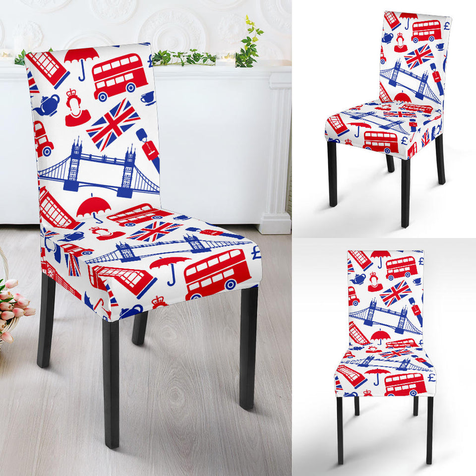 British Pattern Print Design 01 Dining Chair Slipcover