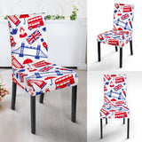 British Pattern Print Design 01 Dining Chair Slipcover