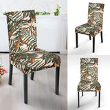 Monkey Tropical Leaves Background Dining Chair Slipcover