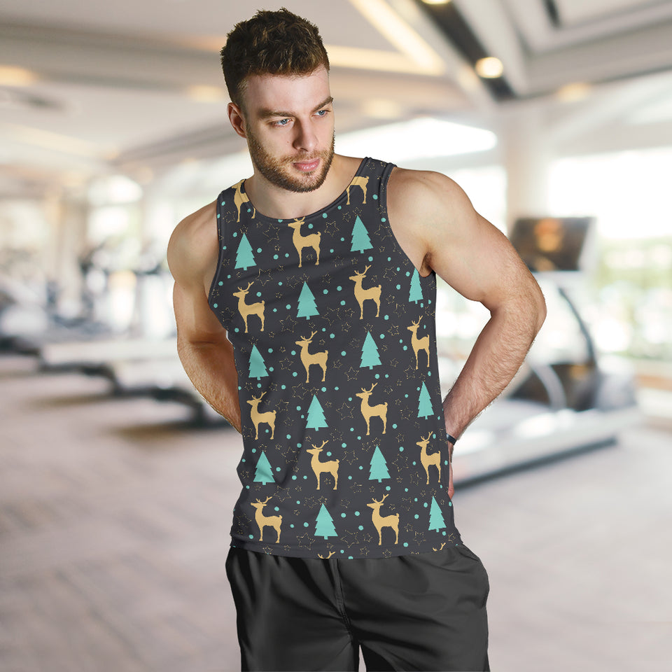 Deers star tree pattern Men Tank Top