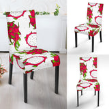 Dragon Fruits White Background Dining Chair Slipcover