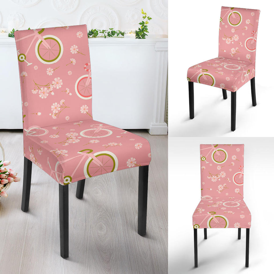 Bicycle Pattern Print Design 02 Dining Chair Slipcover