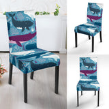 Whale Design Pattern Dining Chair Slipcover