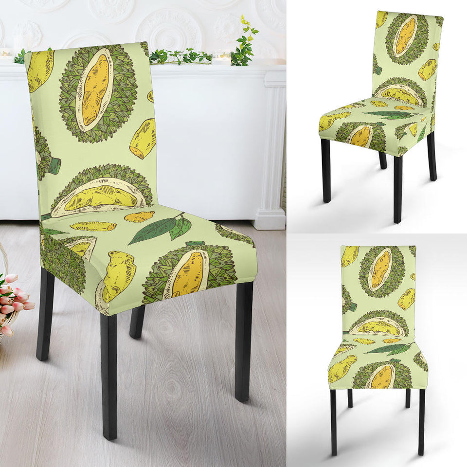 Durian Leaves Pattern Background Dining Chair Slipcover