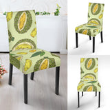 Durian Leaves Pattern Background Dining Chair Slipcover