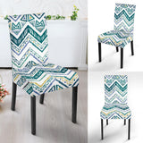 Zigzag  Chevron Paint Design Pattern Dining Chair Slipcover
