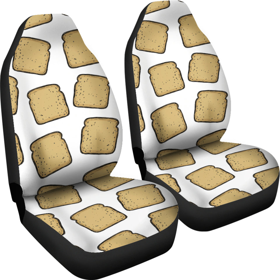 Bread Toast Pattern Print Design 03 Universal Fit Car Seat Covers