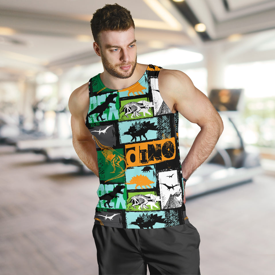 dinosaurs print pattern Men Tank Top