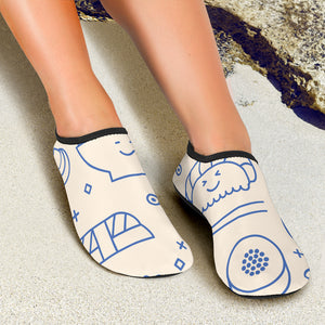 Cute Sushi Icon Pattern Aqua Shoes