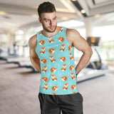 Fox pattern blue b ackground Men Tank Top