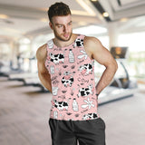 Cows milk product pink background Men Tank Top