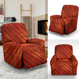 Wood Printed Pattern Print Design 03 Recliner Chair Slipcover