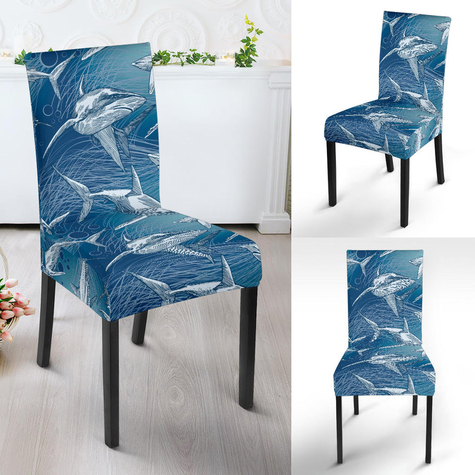 Shark Hand Drawn Dining Chair Slipcover