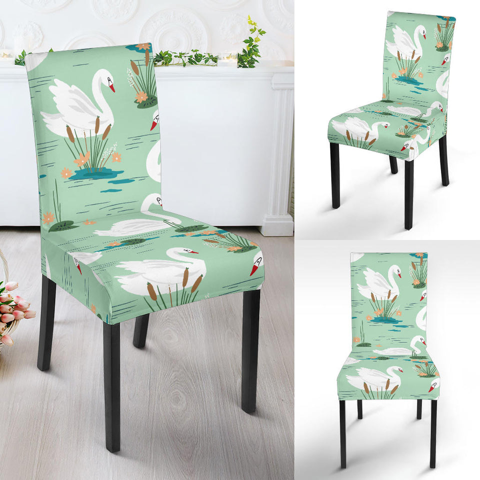 White Swan Lake Pattern Dining Chair Slipcover