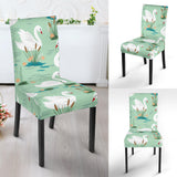 White Swan Lake Pattern Dining Chair Slipcover