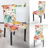 Clock Butterfly Pattern Dining Chair Slipcover