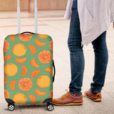 Orange Fruit Pattern Green Background Luggage Covers